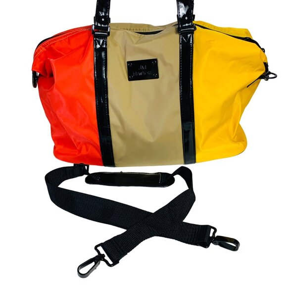 JM New York Colorblock Tote Bag 80s Style Weekender Travel Overnight VTG Fashion - Picture 6 of 15